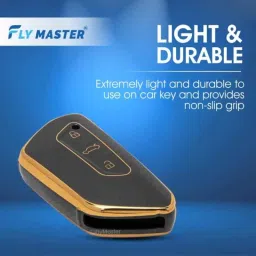 Flymaster Thermoplastic Polyurethane Black TPU Car Key Cover, BLACK-TPURKE-34 image 3