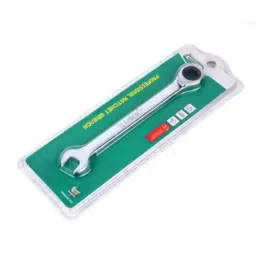 Hanbon 10mm Metal Silver Mirror Finish Double Sided Combination Ratchet Wrench, 51110-picture-21