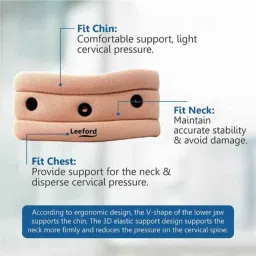 Leeford Cotton Skin Adjustable Soft Cervical Collar with Support, Size: XL image 5