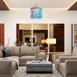 BMP RGB Multi Color Crystal Chandelier Jhoomar foe Home Temple Chandelier Ceiling Lamp image 4