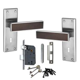 Atom 6 Lever Stainless Steel Satin Finish Mortise Lock Set with 3 Keys, O-101-picture-30