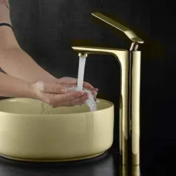 Aquieen Luxury Brass Extended Body Hot &a; Cold Basin Mixer Tap image 3
