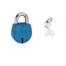 Link 42mm Iron Coloured Padlock with Brass Lever &a; 2 Silver Keys, No.21 (Pack of 10)-picture-31