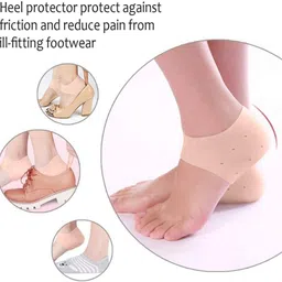 lekh Silicon Gel Heel Socks Pad Heel Pain Relief Heel Support heel crack set socks Heel Socks Silicone heel protector image 2