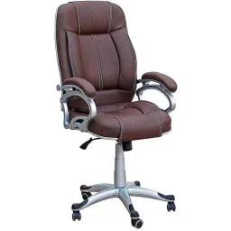 Chair Garage PU Leatherette Brown Adjustable Height Office Chair with Back Support, CG110 (Pack of 2)-picture-41