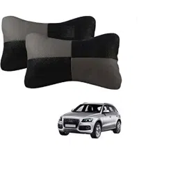 Kozdiko 2 Pcs Leather Grey &a; Black Neck Rest Car Cushion Pillow Set for Audi Q5-picture-45
