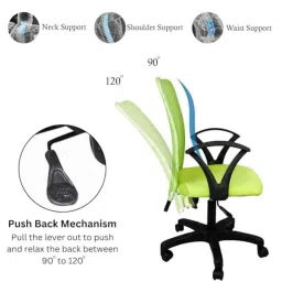 White Clouds Enterprise Sigma Sonic Yellow Medium Mesh Back Ergonomic Swivel Lumber Support Desk Office Chair, 24 image 4