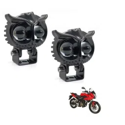 Kozdiko 2 Pcs Yellow &a; White Owl Eye Shape LED Amber Fog Light Set for Bajaj Pulsar AS 220-picture-30