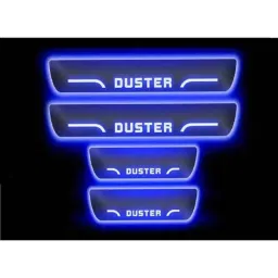 Car Accessories Hub 4 Pcs Acrylic Black Sill Scuff Plate Set with Blue LED for Renault Duster Type-2 new All Model-picture-26
