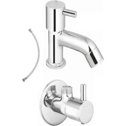 IRIS Dove 3 Pcs Brass Chrome Finish Pillar Cock, Connection Pipe &a; Angle Cock Set-picture-26