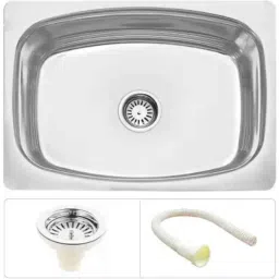 IRIS 24x18x9 inch Stainless Steel 304 Silver Oval Single Bowl Kitchen Sink with Waste Pipe &a; Waste Coupling-picture-20