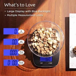 HealthSense KS 33 5kg Plastic Digital Kitchen Weighing Scale with Free Bowl image 2