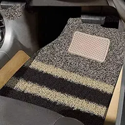 Gomechanic PVC 18mm Grass Type Beige with Brown Strip Car Mat for Tata Zest-picture-32