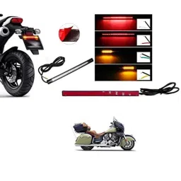 Kozdiko 48 SMD Bike Red Flexible LED Strip Tail Brake Light with Yellow Turn Indicator Light for Indian X Road Master-picture-24