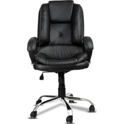 Chair Garage PU Leatherette Black Adjustable Height Office Chair with Back Support, CG174-picture-36