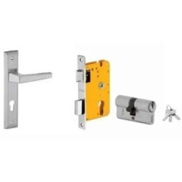 Dorset HL Series Atina 60mm Stainless Steel Patina Finish Door Handle Lock Set with Both Side Key Cylinder (Pack of 2)-picture-24