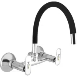 Tapglow Brass Chrome Finish Black Wall Mount Sink Mixer, SMB 560-picture-29