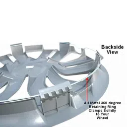 Auto Pearl 4 Pcs 14 inch ABS Silver Universal Caps Wheel Cover Set for All Cars image 2