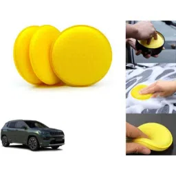 Auto Pearl Polyurethane Beige Washing &a; Waxing Polish Foam Sponge for Compass 2021 (Pack of 3)-picture-11