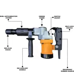 Sameer 5kg 26mm 1240W Heavy Duty Demolition Hammer Drill image 2