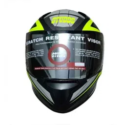 Studds Thunder Decor Plastic Black &a; Yellow Full Face Helmet, SHTD, Size: L image 2