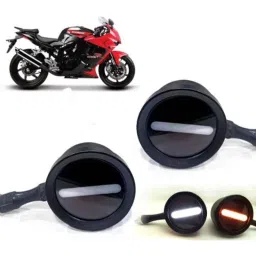 Auto Pearl 2 Pcs 12V Black Bike Front LED Indicator Light Set for Honda, F204-picture-25