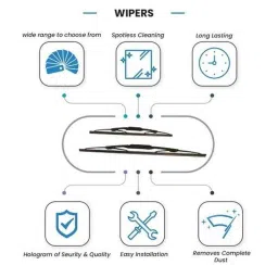 AutoPop 2 Pcs 21 &a; 14 inch Black Front Wiper Blade Set for Maruti Suzuki Celerio image 3