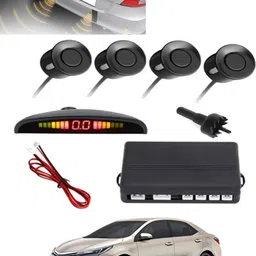 msnp 4Pcs Black Reverse Parking Sound Warning sensor for car Protection-11 Universal Black Reverse Assistance Praking Sensor for car-11 Parking Sensor image 1