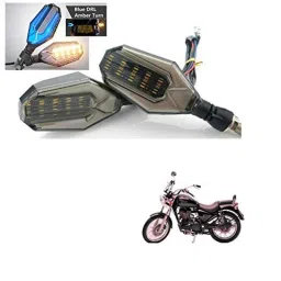 Kozdiko 4 Pcs Plastic Front &a; Rear U Shape Dual Color DRL LED BIke Indicator Set for Royal Enfield Thunderbird 500-picture-14