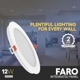 Fybros Faro 18W Polycarbonate Warm White Round LED Panel Light, FLS5065E (Pack of 5) image 5