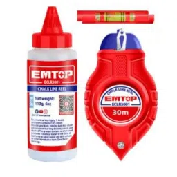 EMTOP 30m Chalk Line Reel with Bottle Chalk &a; Spirit Bubble Set, ECLR3001-picture-29