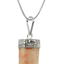 REIKI CRYSTAL PRODUCTS Certified Natural Sunstone Pendant Locket With Metal Chain for Unisex Lumineux Uno Pendant image 2