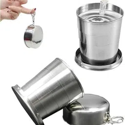 mbvtreads Portable Fodable Stainless Steel Collapsible Travel Cup/Mug/Glass/Tumbler Glass Water/Juice Glass-picture-16