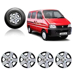 Auto Pearl 4 Pcs 13 inch ABS Silver &a; Black Wheel Cover Set for Maruti Suzuki Eeco-picture-12