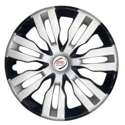 Auto Pearl 4 Pcs 14 inch Polypropylene Silver &a; Black Press Type Car Wheel Cover Set with Retention Ring for Nissan Micra 2015, 14WC_Dzire2017_DC_Micra2015model image 2