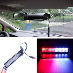 Kozdiko 8W 8 LED Plastic Red &a; Blue Car Police Flasher Light for Hyundai Grand i10-picture-46