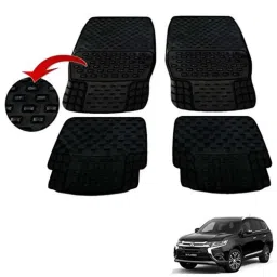 Kozdiko 4 Pcs PVC &a; Rubber Black Car Floor Mat Set for Mitsubishi Lancer-picture-33