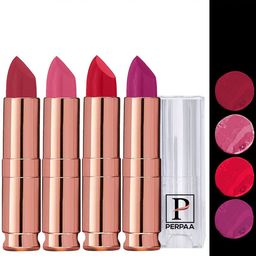 PERPAA Antique Set Of 4 Velvet Matte Lipstick - 3.5g Each - Red-Magenta-Pink-Maroon Pink-picture-7