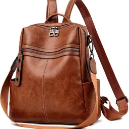 womenbuzz Medium 25 L Laptop Backpack Women Fashion Genuine Leather Convertible Shoulder Travel Bag Satchel Rucksack-picture-25