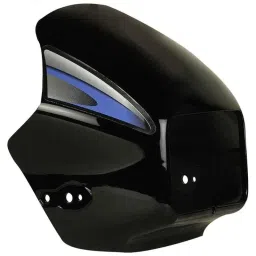 Grow Famous ABS Black &a; Blue Heavy Duty Front Visor for Hero Splendor Plus, AB-122 image 3
