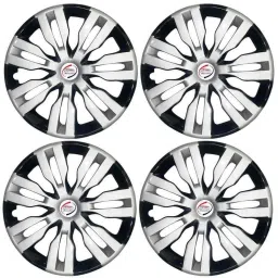 Auto Pearl 4 Pcs 14 inch Polypropylene Silver &a; Black Press Type Car Wheel Cover Set with Retention Ring for Honda Amaze Type 2 2018-2020, 14WC_Dzire2017_DC_AmazeTy2_2018-2020 image 3