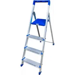 TNC Best Choice Super Economy 65kg 4 Steps Aluminium &a; Plastic Silver &a; Blue Foldable Ladder with Platform &a; Hand Rail, SL-0146-picture-27
