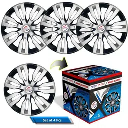 Auto Pearl 4 Pcs 14 inch Polypropylene Silver &a; Black Press Type Car Wheel Cover Set with Retention Ring for Maruti Suzuki Swift Type 1 2006-2010, 14WC_Dzire2017_DC_SwiftType1_2006_10 image 5