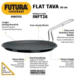Hawkins Futura 26cm Induction Friendly Nonstick Flat Tawa, INFT 26 (Pack of 2) image 2