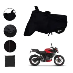 Riderscart Polyester Black Waterproof Two Wheeler Body Cover with Storage Bag for Bajaj Pulsar NS 160 image 2
