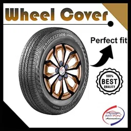 Auto Pearl 4 Pcs 14 inch ABS Golden &a; Black Press Fitting Wheel Cover Set for Maruti Suzuki Ignis with Retention Ring image 2