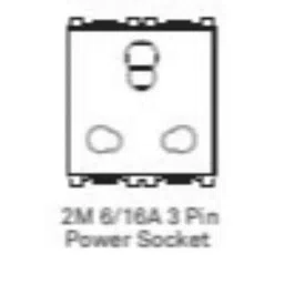 Wipro North West Artisa 6-16A 2 Module White Socket, R1332 (Pack of 10) image 2