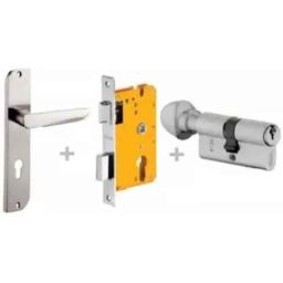 Dorset ML Series Amy 70mm Stainless Steel Silver Chrome Finish Door Handle Lock Set with Knob &a; Key (Pack of 4)-picture-22