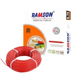 Ramson 0.75 Sqmm Single Core PVC Insulated Red Multistrand Copper Wire, Length: 90 m-picture-20