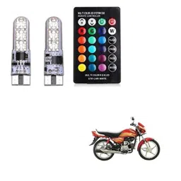 Kozdiko 2 Pcs T10 LED RGB Bike Interior Fancy/Parking Remote Control Light Set for Hero HF Deluxe-picture-46